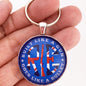 Vintage British Royal Enfield Emblem Badge Logo 1.2" Diameter Keychain