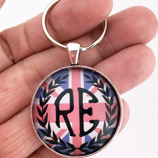 Vintage British Royal Enfield Emblem Badge Logo 1.2" Diameter Keychain