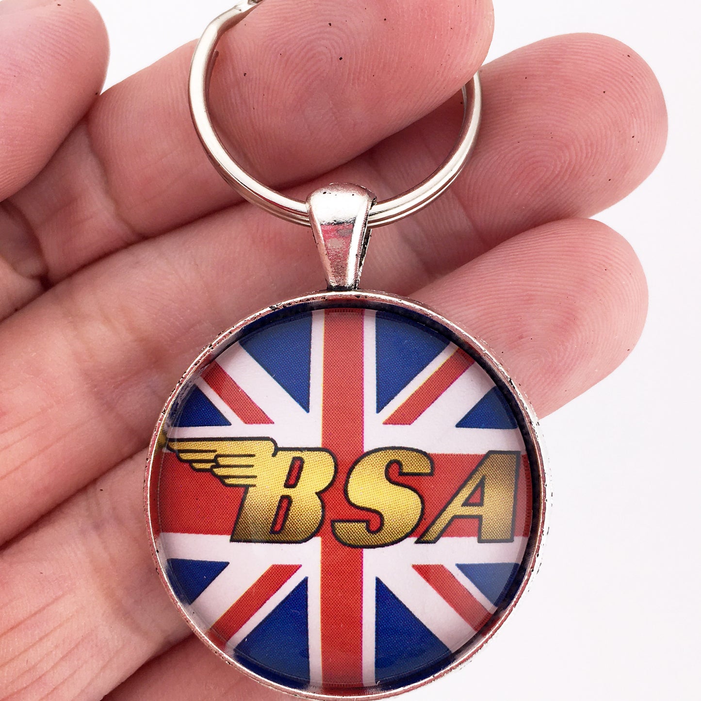 Vintage BSA Birmingham Small Arms Motorcycle Emblem Badge Logo 1.2" Diameter Keychain (Copy)