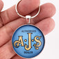 Vintage British AJS Motorcycle Dealer Sign Logo 1.2" Diameter Keychain