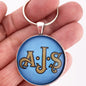 Vintage British AJS Motorcycle Emblem Badge Logo 1.2" Diameter Keychain