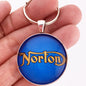 Vintage British Norton Motorcycle Emblem Badge Logo 1.2" Diameter Keychain