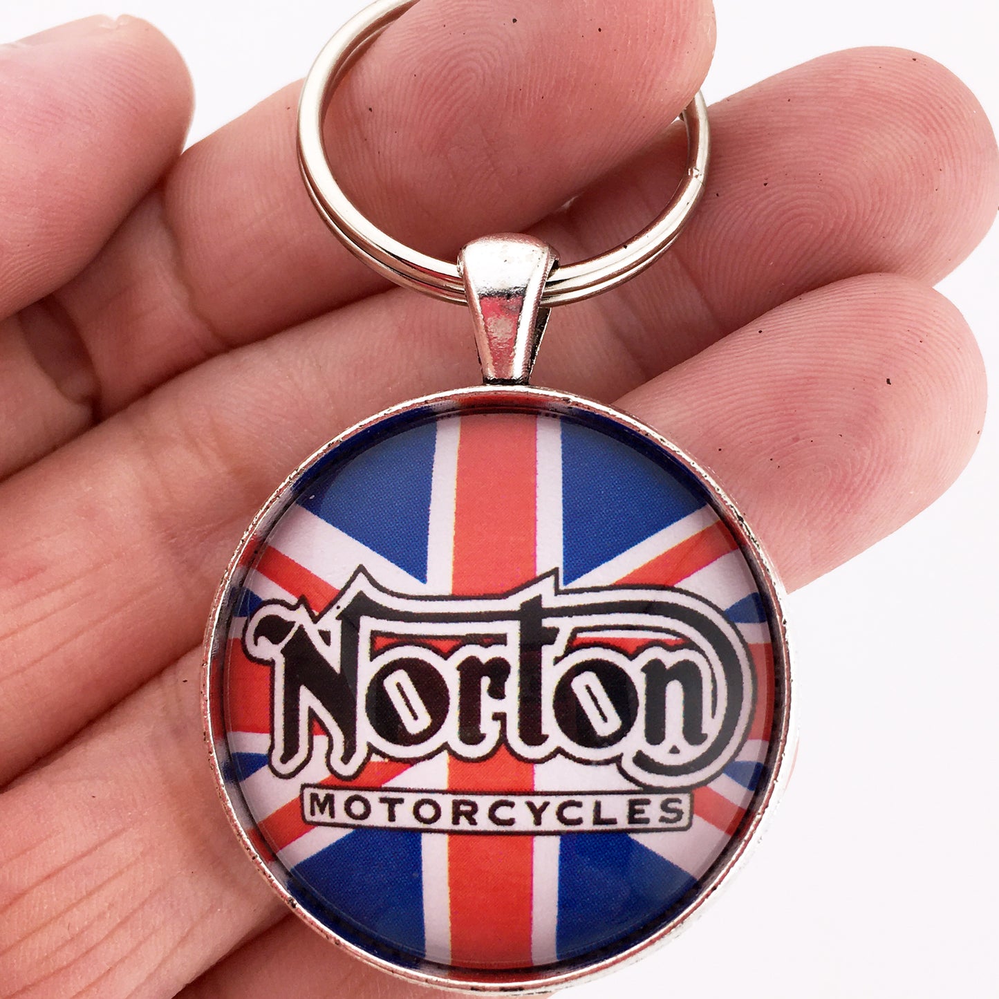 Vintage British Norton Motorcycle Emblem Badge Logo 1.2" Diameter Keychain