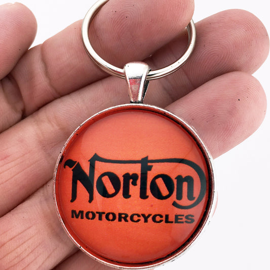Vintage British Norton Motorcycle Emblem Badge Logo 1.2" Diameter Keychain