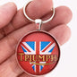 Vintage British Triumph Motorcycle Emblem Badge Logo 1.2" Diameter Keychain