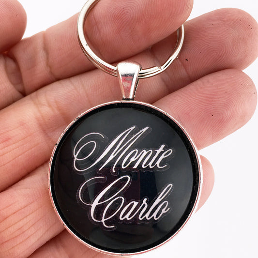 Vintage Chevrolet Monte Carlo Chrome Emblem Badge Logo 1.2" Keychain