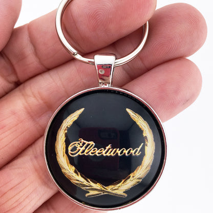 Vintage Cadillac Fleetwood Gold Wreath Fender Emblem Badge 1.2" Keychain