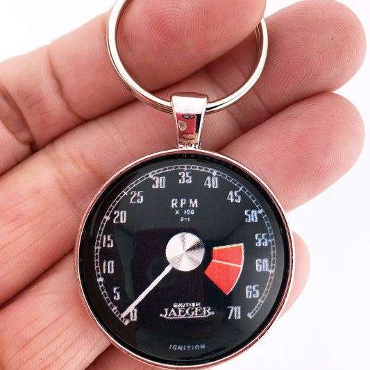 Vintage MG MGA Tachometer Gauge 1.2" Diameter Keychain