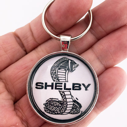 Ford Shelby Cobra Emblem Sign 1.2" Diameter Keychain