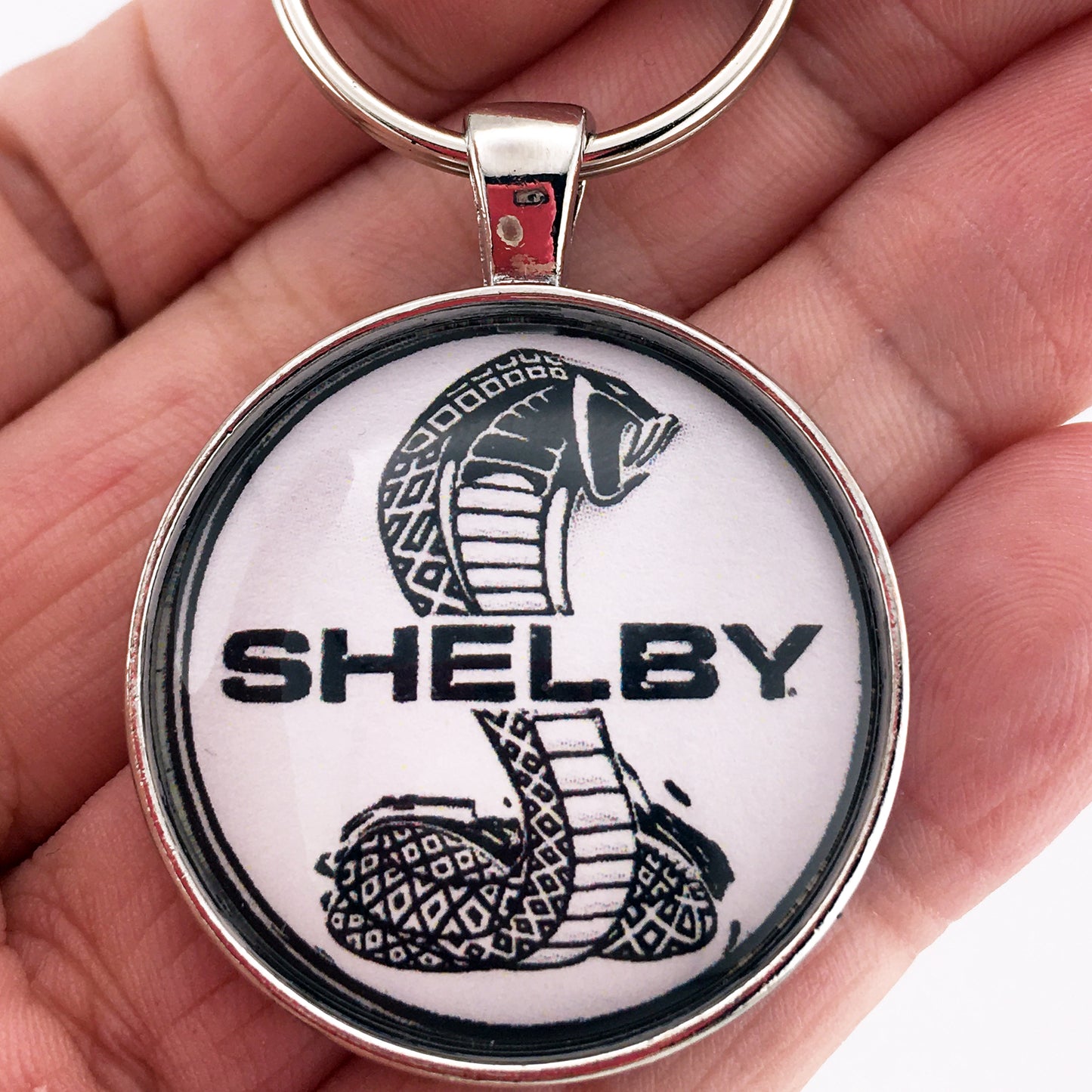 Ford Shelby Cobra Emblem Sign 1.2" Diameter Keychain