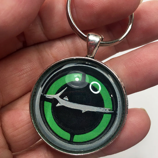 Vintage Plymouth Barracuda Green Emblem Badge Ornament Logo 1.2" Diameter Keychain