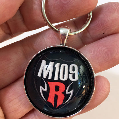 M109 R Motorcycle Logo Emblem Badge 1.2" Diameter Keychain