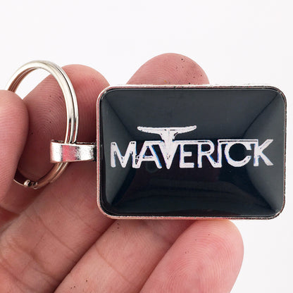 Vintage Ford Maverick Horns Fender Emblem 1" x 1.25" Diameter Keychain