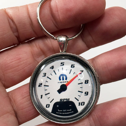 Vintage Mopar 10K RPM Tachometer Gauge 1.2" Diameter Keychain