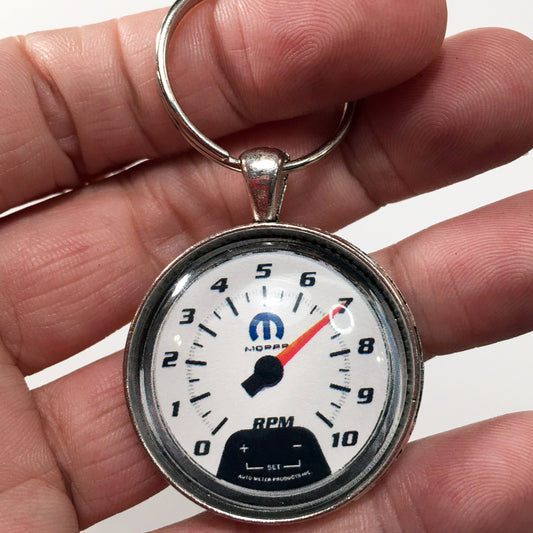 Vintage Mopar 10K RPM Tachometer Gauge 1.2" Diameter Keychain
