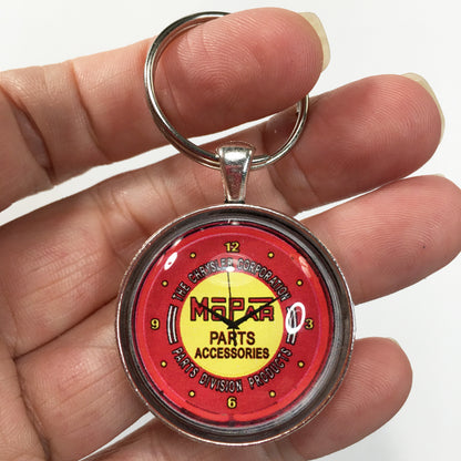 Vintage Mopar Parts Accessories "Clock" 1.2" Diameter Keychain