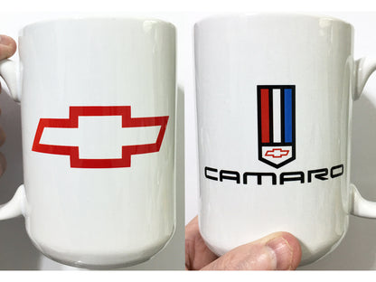 Vintage Camaro Emblem Badge Bowtie Logo LARGE 15 oz. Ceramic Mug