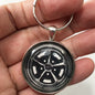 Vintage Ford Mustang Rally Wheel Mag 1.2" Keychain