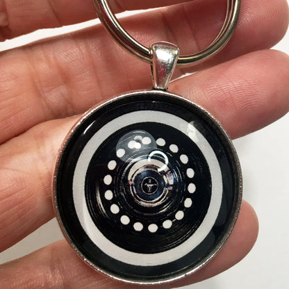 1960's Ford Mustang Mag Wheel Whitewall Tire 1.2" Keychain