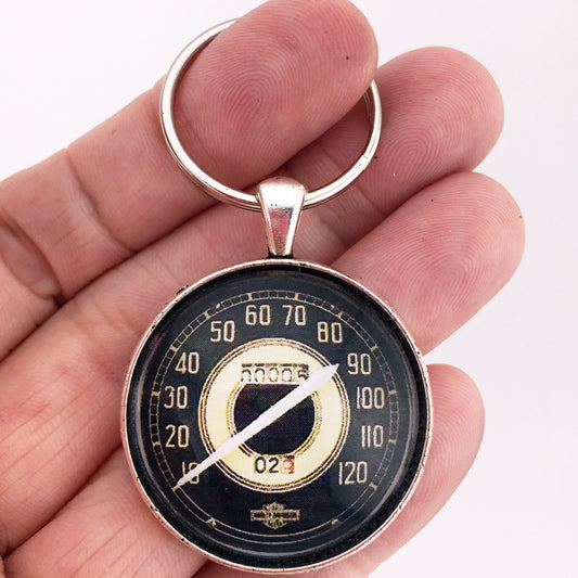 Vintage Harley Davidson 1941-1946 Knucklehead 120 MPH Speedometer 1.2" Keychain