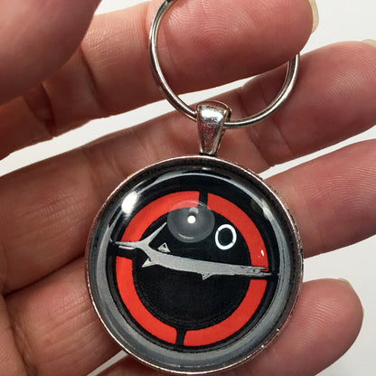 Vintage Plymouth Barracuda Orange Emblem Badge Ornament Logo 1.2" Diameter Keychain