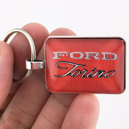 Vintage Ford Torino Emblem Badge Logo 1" x 1.25" Diameter Keychain