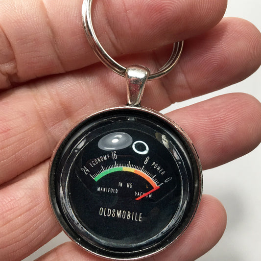 Vintage Oldsmobile 442 Manifold Vacuum Gauge 1.2" Diameter Keychain