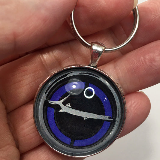 Vintage Plymouth Barracuda Purple Emblem Badge Ornament Logo 1.2" Diameter Keychain