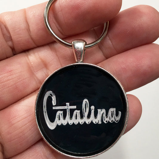 Vintage Pontiac Catalina Fender Emblem Badge Ornament 1.2" Diameter Keychain