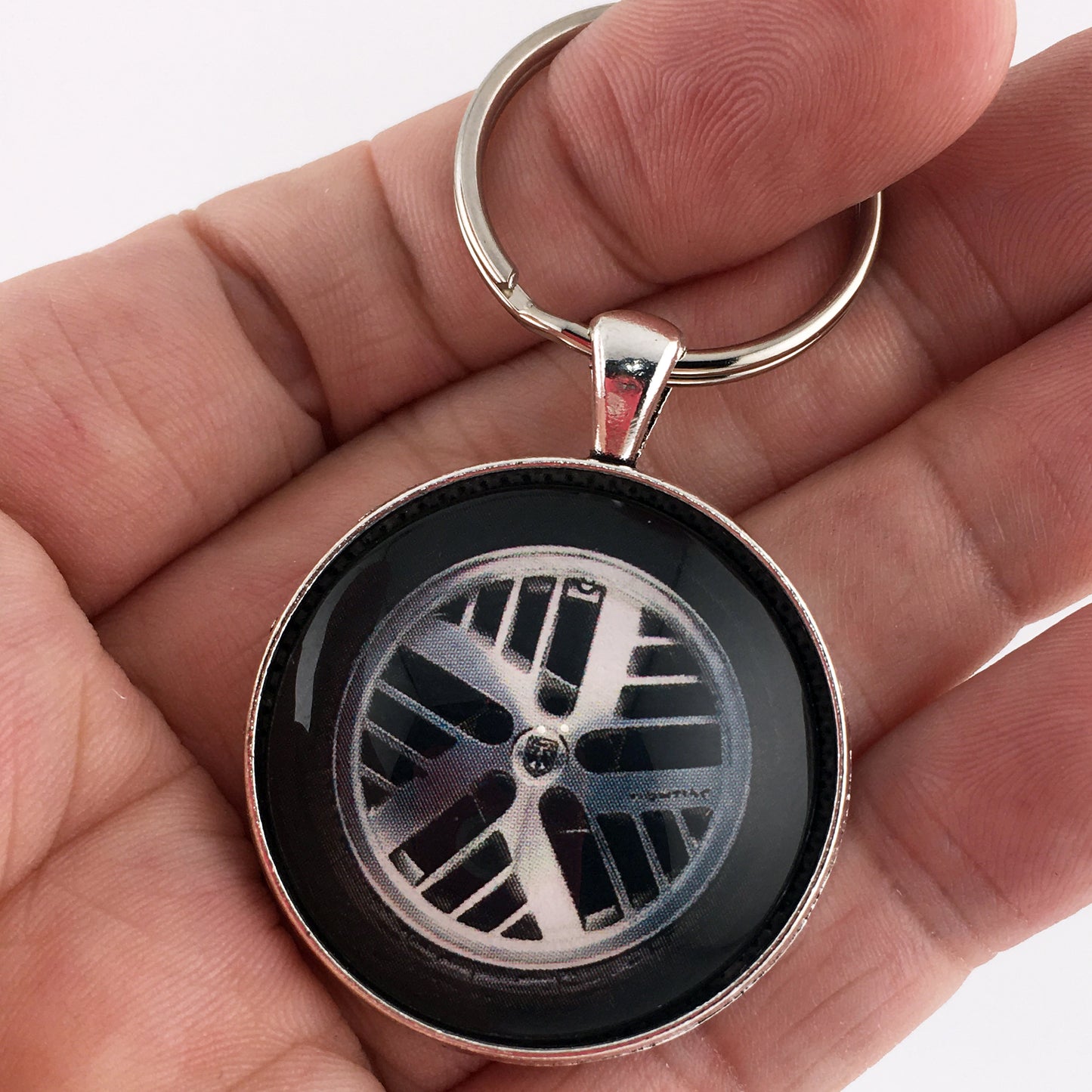 Vintage 1980's Pontiac Fiero GT Wheel 1.2" Diameter Keychain