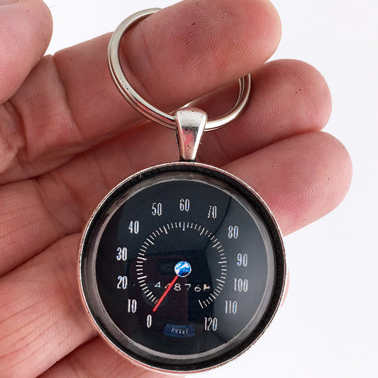 Vintage Pontiac 120 MPH Speedometer Gauge 1.2" Diameter Keychain