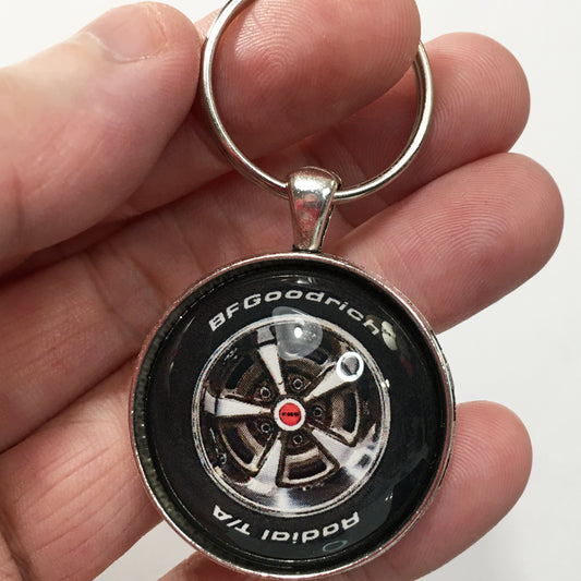 Vintage Pontiac Rally Wheel PMD Center Cap 1.2" Diameter Keychain