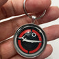 Vintage Plymouth Barracuda Red Emblem Badge Ornament Logo 1.2" Diameter Keychain