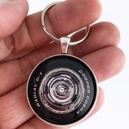 Vintage Chevrolet Monte Carlo Rally Wheel Cooper Cobra Tire 1.2" Diameter Keychain