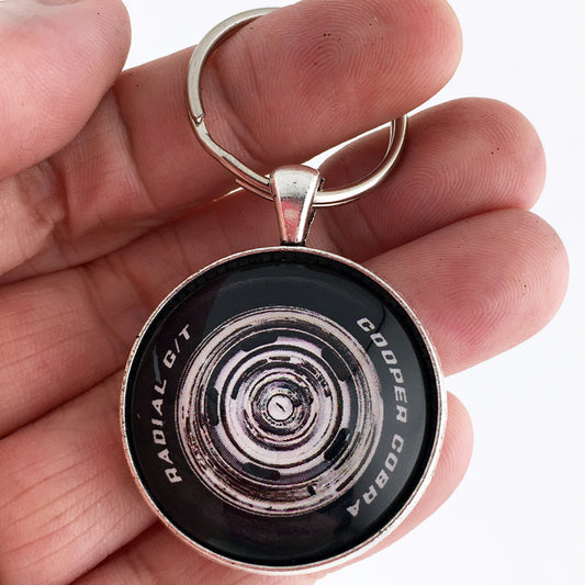 Vintage Chevrolet Monte Carlo Rally Wheel Cooper Cobra Tire 1.2" Diameter Keychain