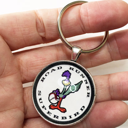 Vintage Plymouth Road Runner SuperBird Emblem Badge Ornament Logo 1.2" Diameter Keychain
