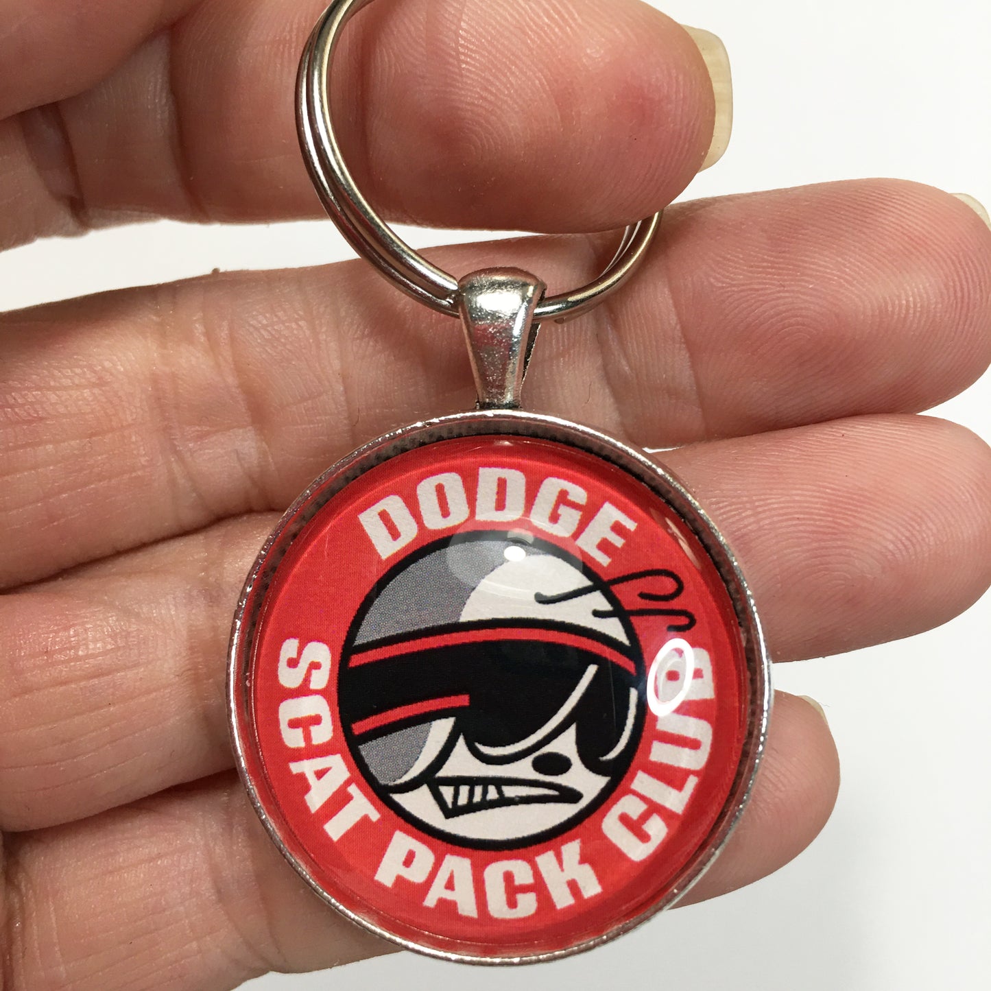 Vintage Dodge Scat Pack Club Emblem Badge Ornament Logo 1.2" Diameter Keychain