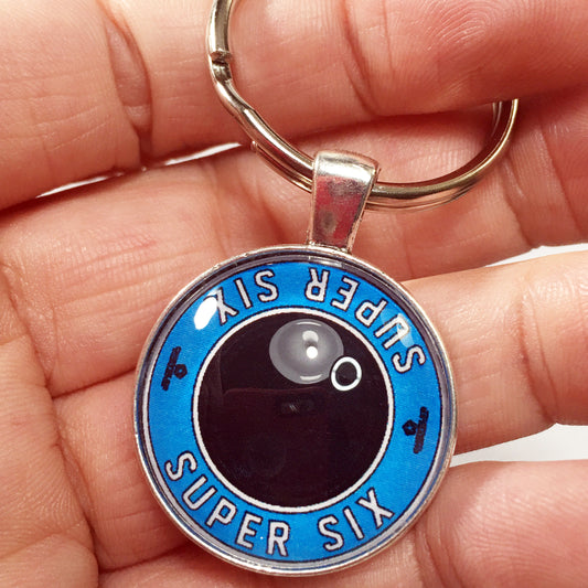 Super Six Mopar Air Cleaner Decal 1.2" Diameter Keychain