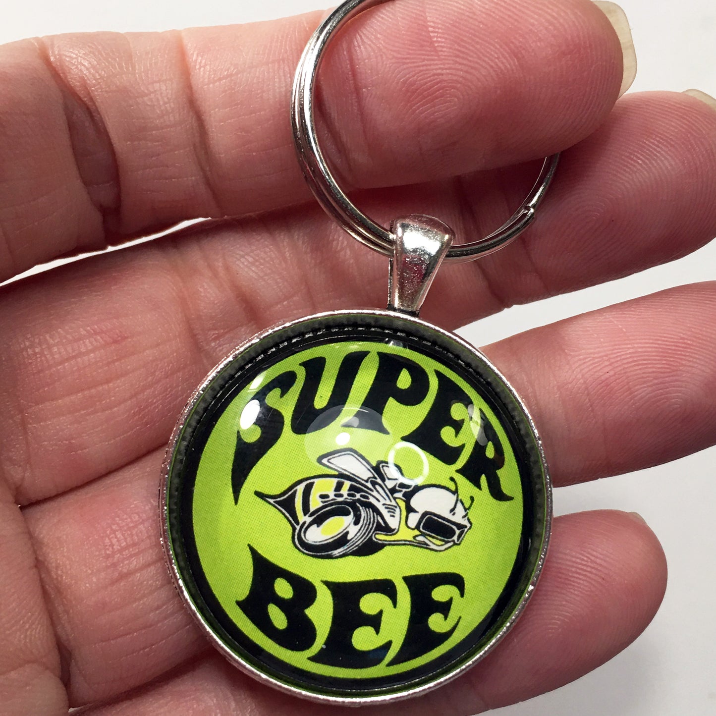 Vintage Dodge Super Bee Emblem Badge Ornament Logo 1.2" Diameter Keychain
