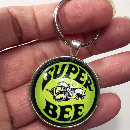 Vintage Dodge Super Bee Emblem Badge Ornament Logo 1.2" Diameter Keychain
