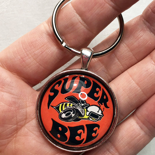 Vintage Dodge Super Bee Emblem Badge Ornament Logo 1.2" Diameter Keychain