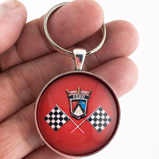 Vintage Ford Thunderbird Emblem Badge Logo 1.2" Diameter Keychain