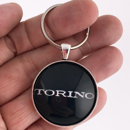 Vintage Ford Torino Emblem Badge Logo 1.2" Diameter Keychain