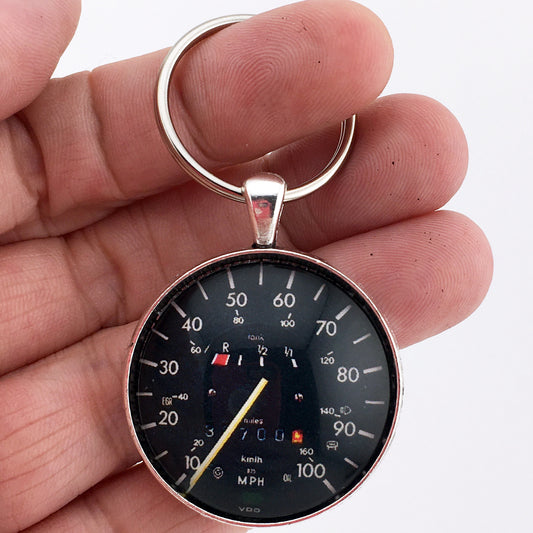 Vintage Volkswagen VW Thing 100 MPH Speedometer Gauge 1.2" Diameter Keychain