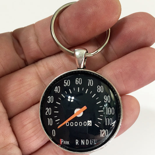 Vintage Chevy Chevelle 120 MPH Speedometer Column Shift 1.2" Diameter Keychain