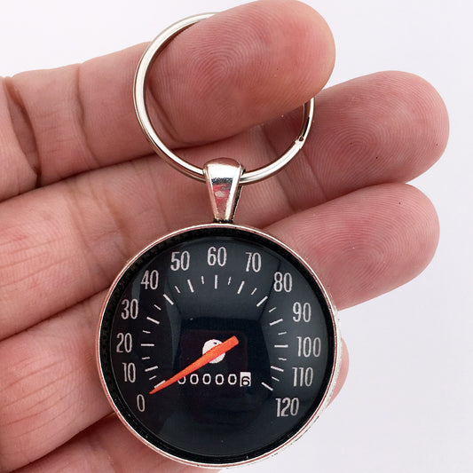 Vintage Chevy Chevelle 120 MPH Speedometer Floor Shift 1.2" Diameter Keychain