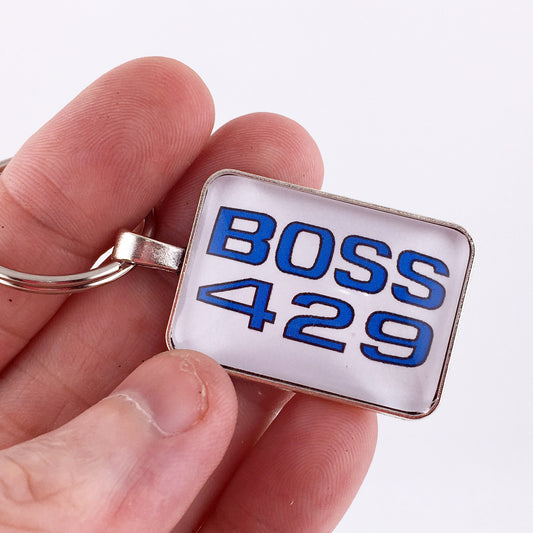 Ford Mustang Blue BOSS 429 Fender Decal 1 x 1.25 Keychain