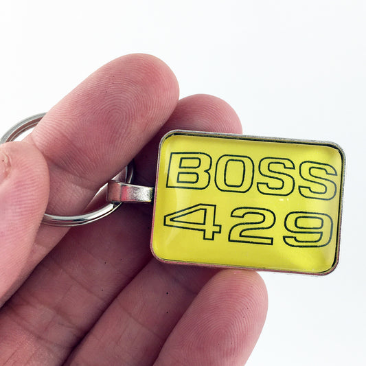 Ford Mustang Yellow BOSS 429 Fender Decal 1 x 1.25 Keychain