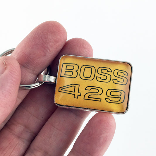 Ford Mustang Gold BOSS 429 Fender Decal 1 x 1.25 Keychain