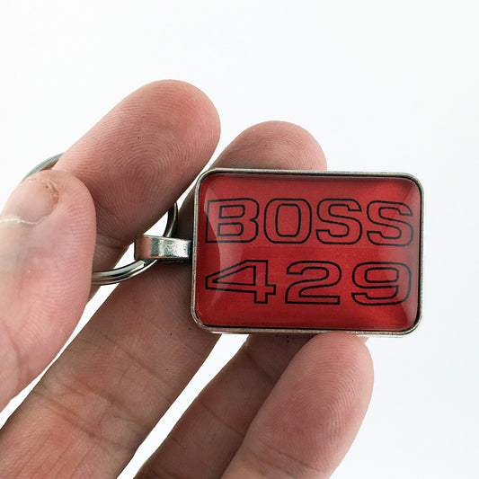Ford Mustang Red BOSS 429 Fender Decal 1 x 1.25 Keychain
